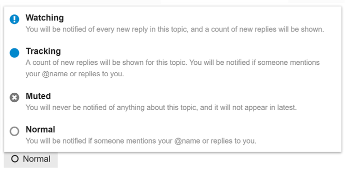 topic notification control in Discourse